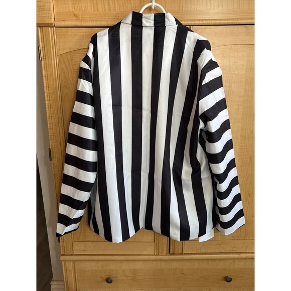Black & White Striped Suit XXL With Shirt & Tie Two-Piece Set Button-Up Jacket E - Picture 6 of 11